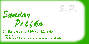 sandor piffko business card